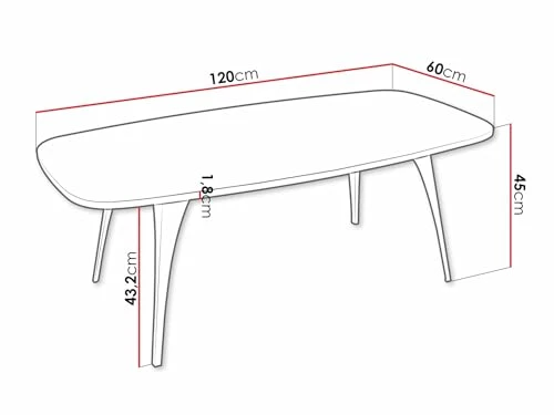 Comfivo Table Basse Oswego 125 Métal Marbre Noir