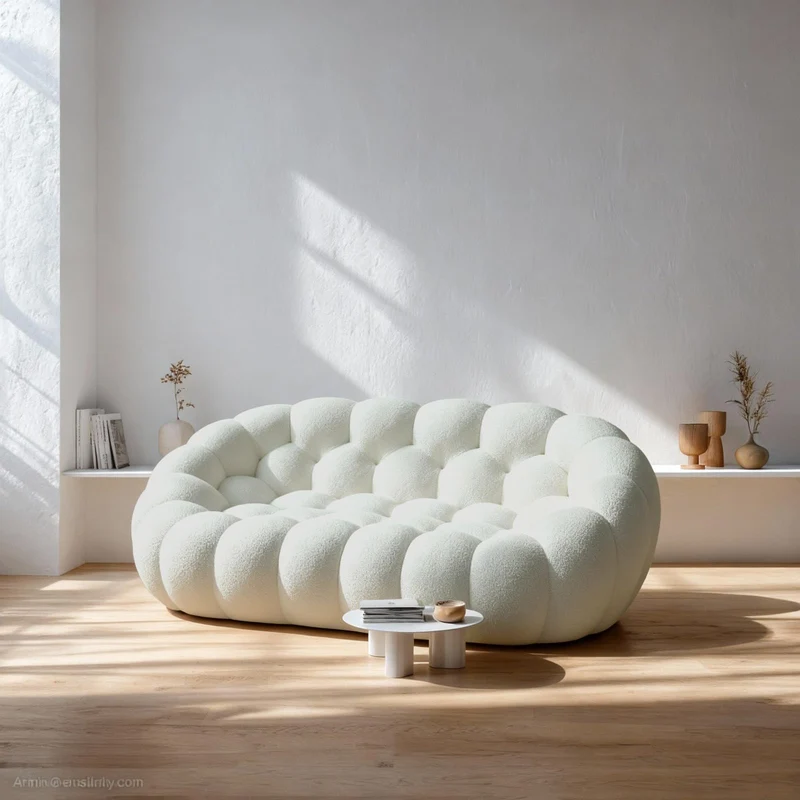 Coco Living Canapé compressé Design Cocoon Double 2 Places (Blanc)