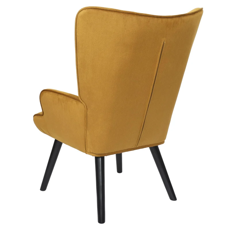 HOME DECO FACTORY, HD0365, Fauteuil de Salon Giulia Jaune, Lounge Edition, Mobilier, Assise, canapé et Fauteuil, 68x96x75 cm, Hauteur Assise 43 cm, Jaune