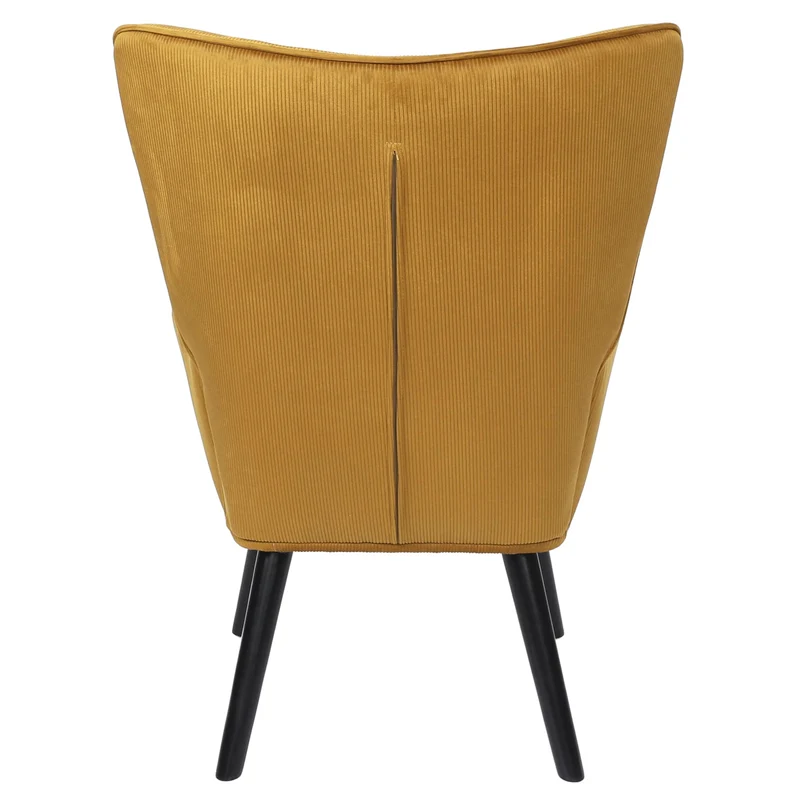 HOME DECO FACTORY, HD0365, Fauteuil de Salon Giulia Jaune, Lounge Edition, Mobilier, Assise, canapé et Fauteuil, 68x96x75 cm, Hauteur Assise 43 cm, Jaune