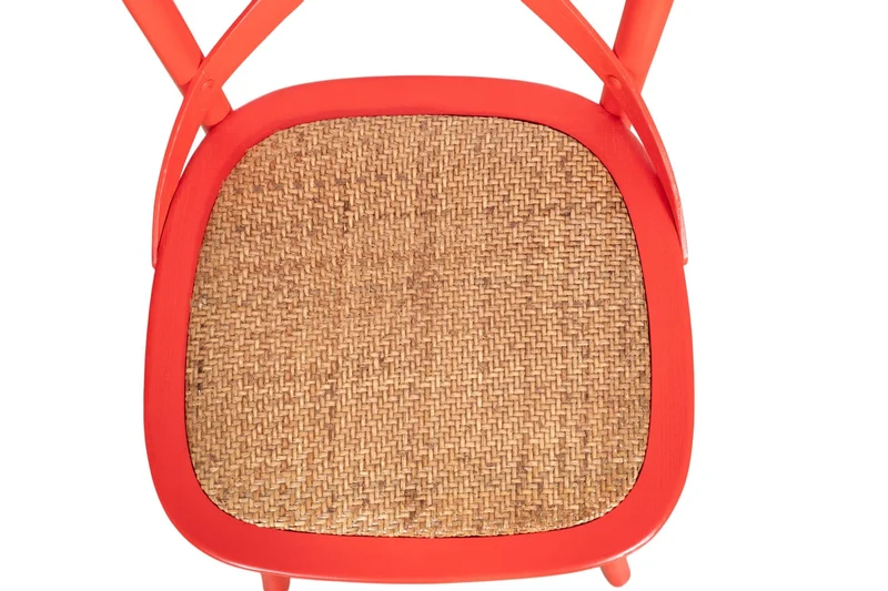 Biscottini Chaise de salle à manger en bois massif Vintage - Chaises de cuisine et salon en rotin Thonet - Chaises intérieures et extérieures rembourrées - Chaise en peluche Rustica Cross