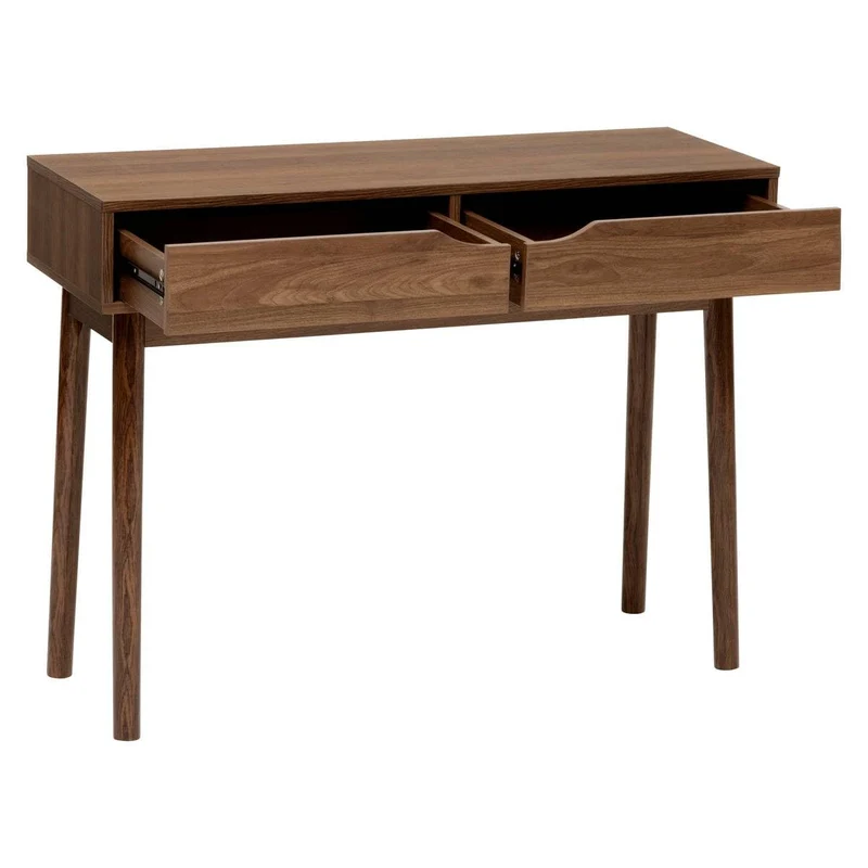 5 five simply smart 5Five - Console SLIDY Marron en Panneau de Fibres de Bois - 100x34x75,5cm - Meuble de Rangement Fonctionnel pour Salon, Entrée, Salle à Manger