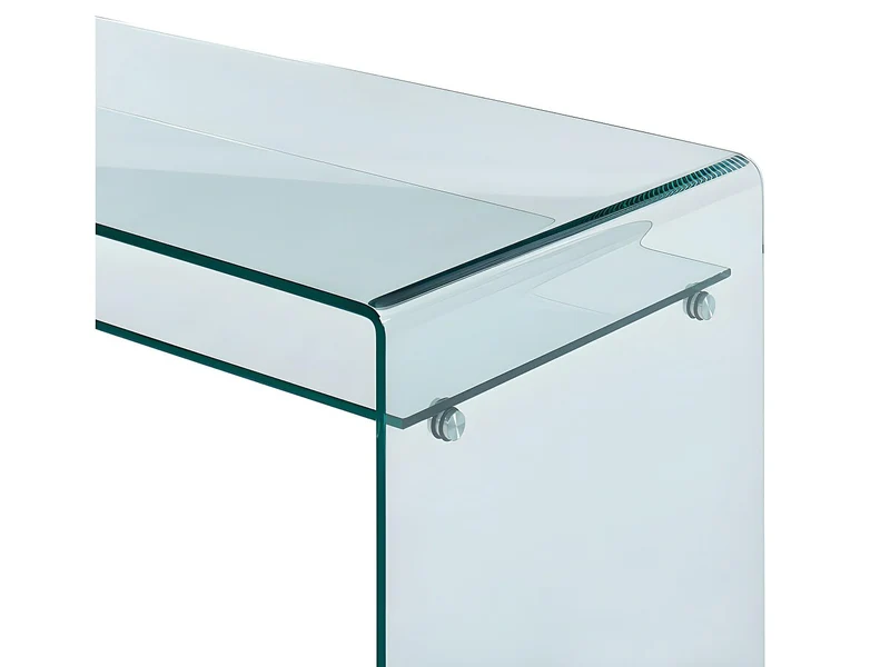 Vente-unique - Bureau STILEOS - 1 Niche - Verre trempé - avec Rangement