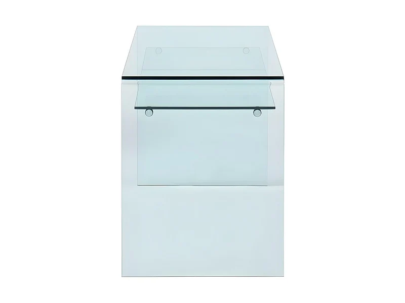Vente-unique - Bureau STILEOS - 1 Niche - Verre trempé - avec Rangement