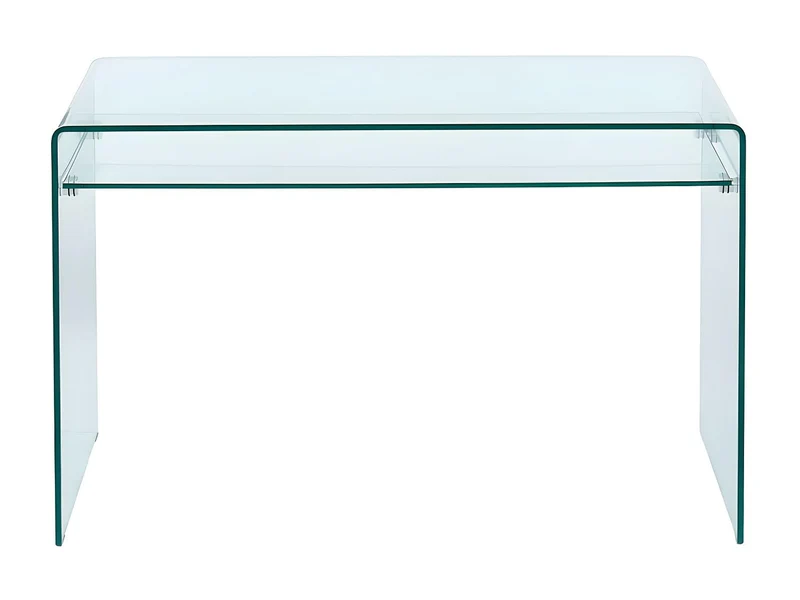 Vente-unique - Bureau STILEOS - 1 Niche - Verre trempé - avec Rangement
