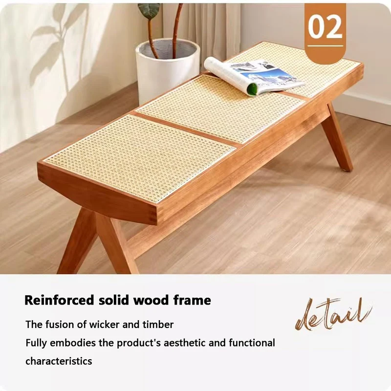 EYUIOPLM Banc d'entrée Rustique en chêne, Long Banc en Bois for Salon, Salle à Manger, Bout de lit,à Chaussures d'entrée d'intérieur de Style Ferme(Cherry Wood Finish,86cm)