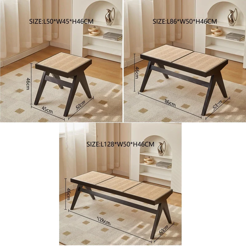 EYUIOPLM Banc d'entrée Rustique en chêne, Long Banc en Bois for Salon, Salle à Manger, Bout de lit,à Chaussures d'entrée d'intérieur de Style Ferme(Cherry Wood Finish,86cm)