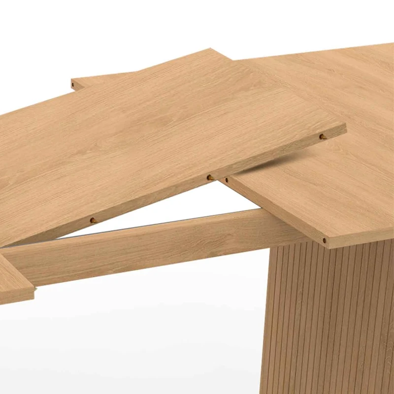 IDMarket - Table à Manger Extensible Rectangle Juliette 6-10 Personnes Pieds Lattes tasseau Bois Coloris chêne 160-200cm