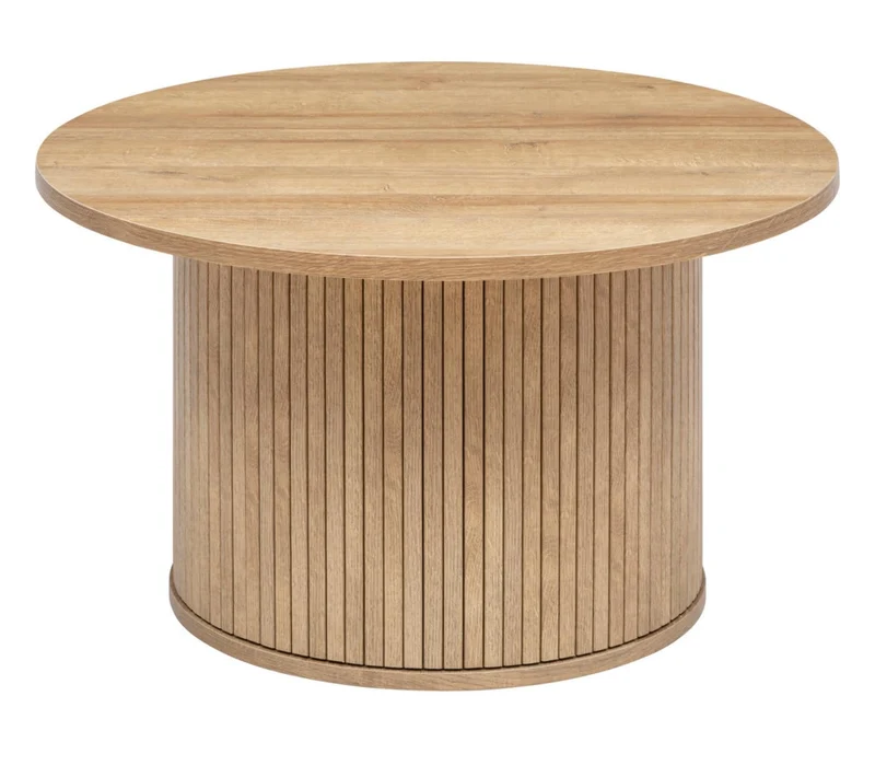 PEGANE Table Basse Ronde en Bois MDF Coloris Naturel - diamètre 70 x Hauteur 40 cm