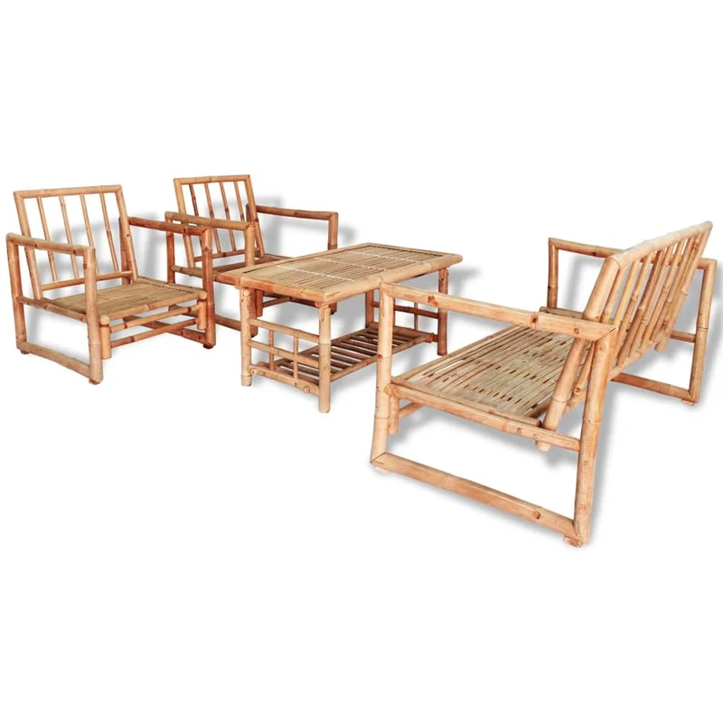 vidaXL Mobilier de Jardin 12 pcs Bambou Salle à Manger Extérieur Salon Jardin
