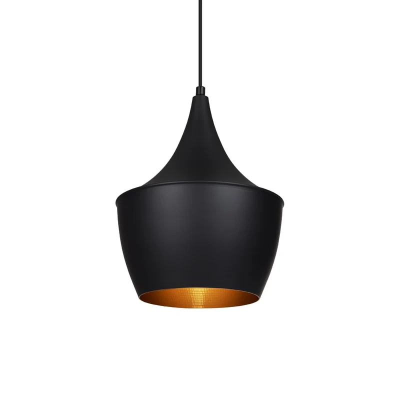 LEDKIA LIGHTING - Suspension Métal Mercury | Design Élégant en Aluminium | Compatible Ampoule E27 (Non Incluse) | Hauteur Réglable | IP20 Intérieur, Noir, Aluminium