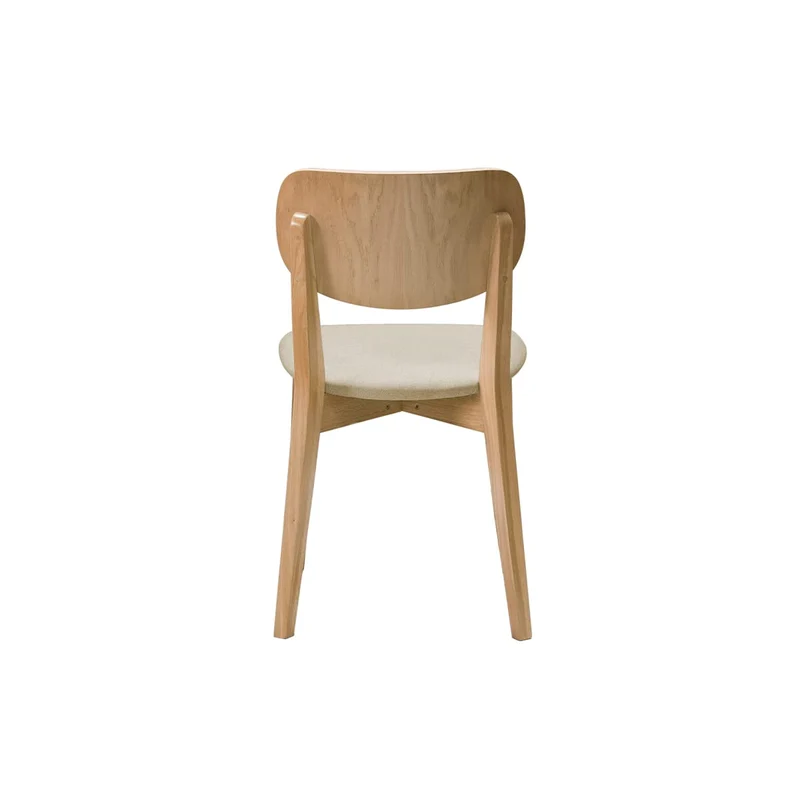 Miliboo Chaises Vintage en Bois Clair chêne et Tissu Beige (Lot de 2) Lucia