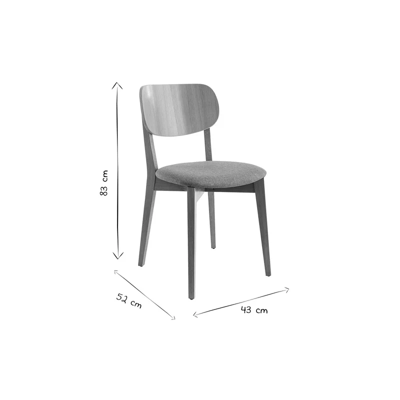 Miliboo Chaises Vintage en Bois Clair chêne et Tissu Beige (Lot de 2) Lucia