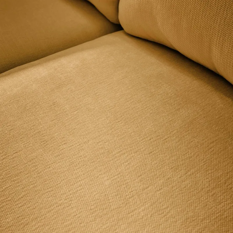 sweeek - Canapé 2 Places déhoussable Tissu Ocre L 198 x P 88 x H 85cm - Neo