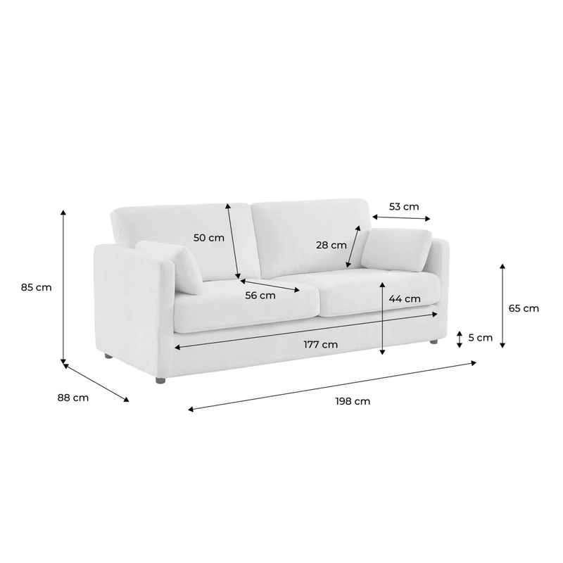 sweeek - Canapé 2 Places déhoussable Tissu Ocre L 198 x P 88 x H 85cm - Neo