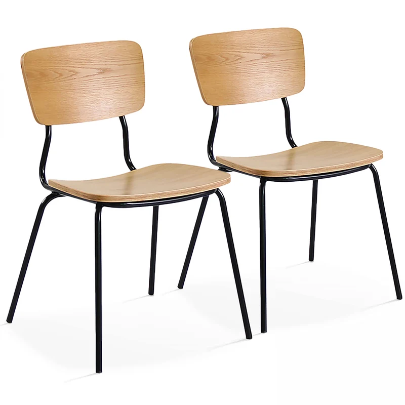 Oviala Lot de 2 chaises en Bois Vintage