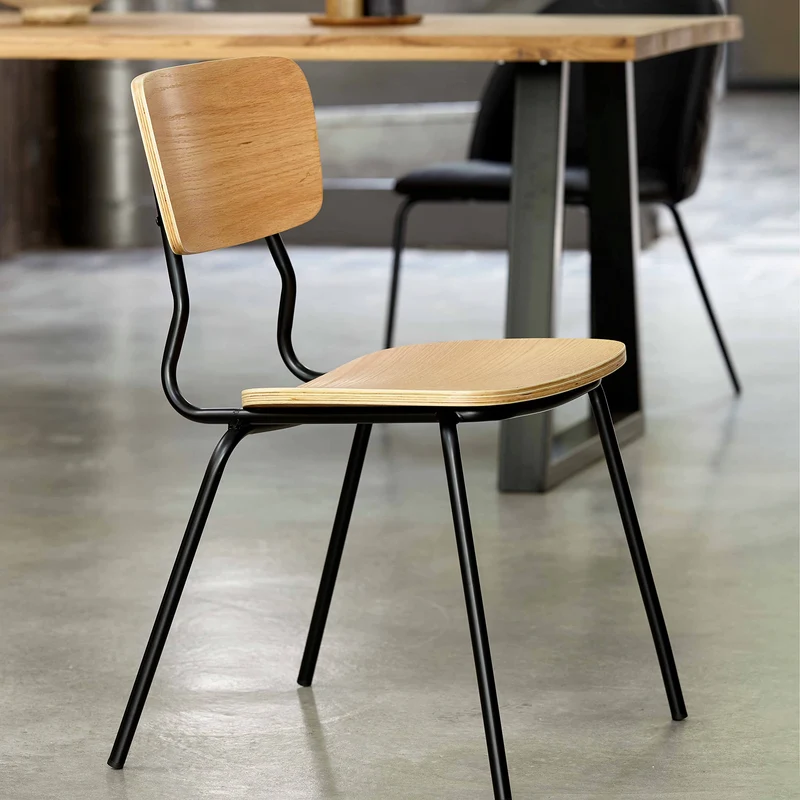 Oviala Lot de 2 chaises en Bois Vintage