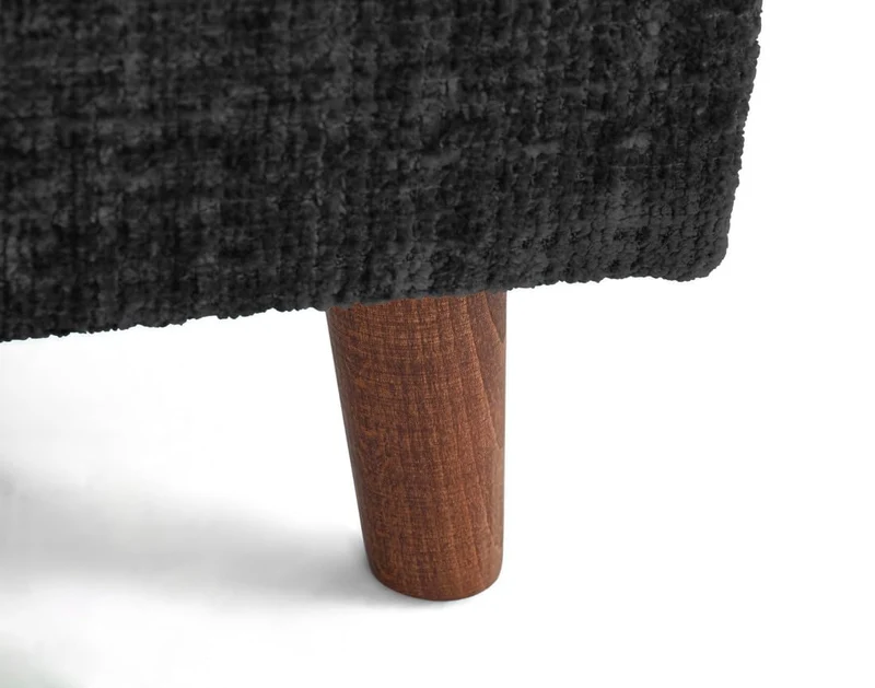 Lisa Design - Rune - canapé Droit 3 Places en Velours texturé, Gris Anthracite