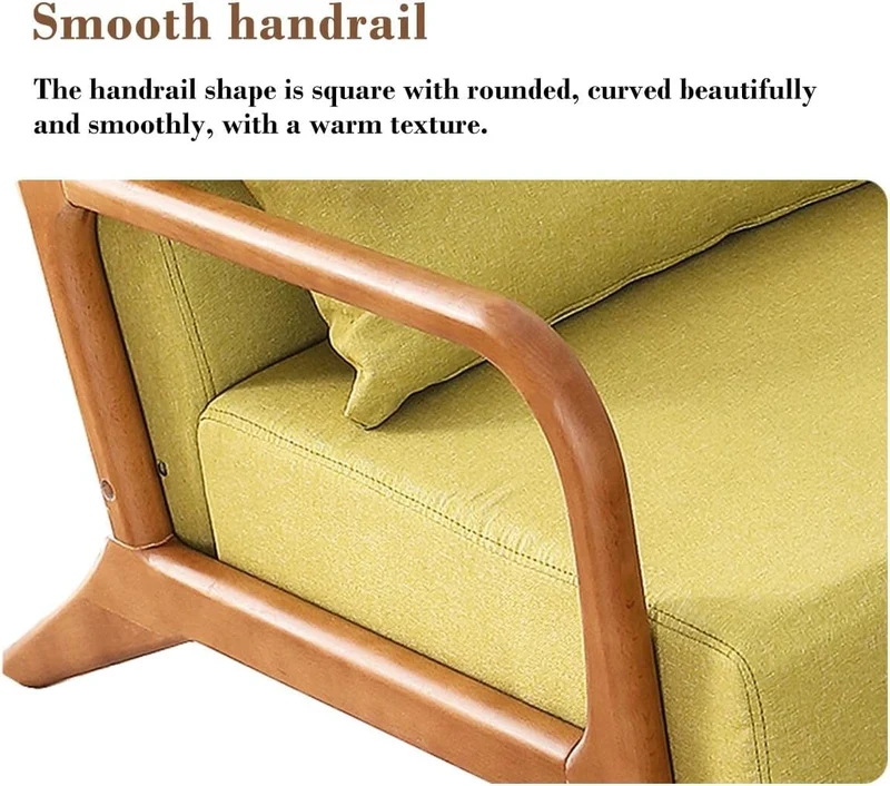 ZUMAHA Canapé Simple Doux et Moelleux, Fauteuil d'appoint Moderne avec Pieds en Bois, Chaise d'appoint en Cuir, siège et Dossier rembourrés
