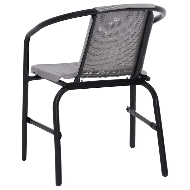 vidaXL 2X Chaises de Jardin Fauteuils de Patio Chaises de Terrasse Sièges de Salle à Manger d'Extérieur Plastique Rotin et Acier 110 kg