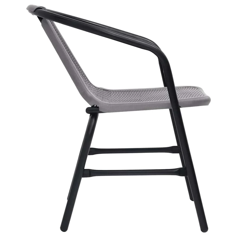 vidaXL 2X Chaises de Jardin Fauteuils de Patio Chaises de Terrasse Sièges de Salle à Manger d'Extérieur Plastique Rotin et Acier 110 kg