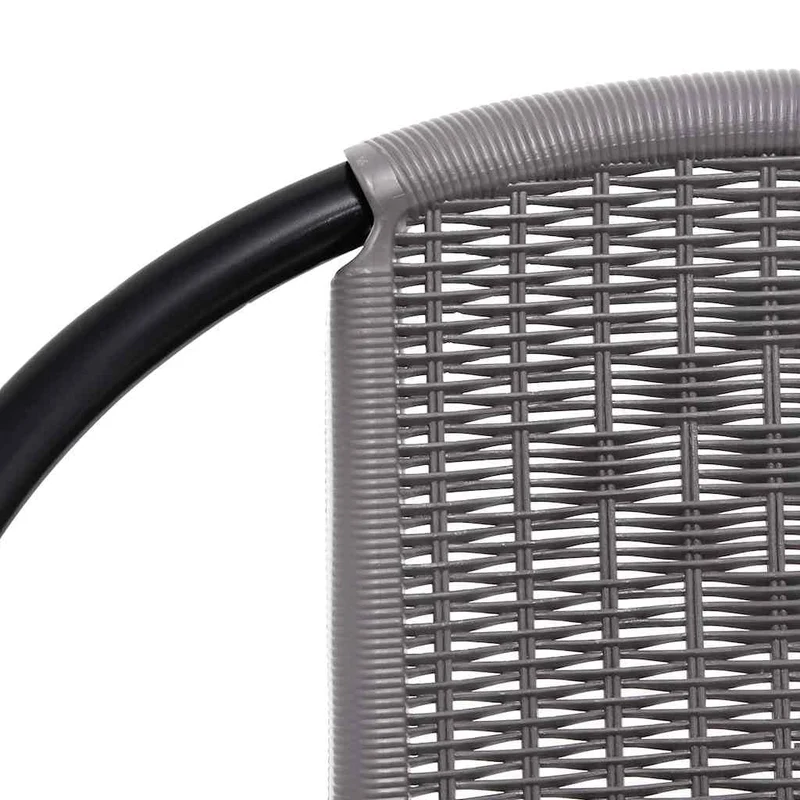 vidaXL 2X Chaises de Jardin Fauteuils de Patio Chaises de Terrasse Sièges de Salle à Manger d'Extérieur Plastique Rotin et Acier 110 kg