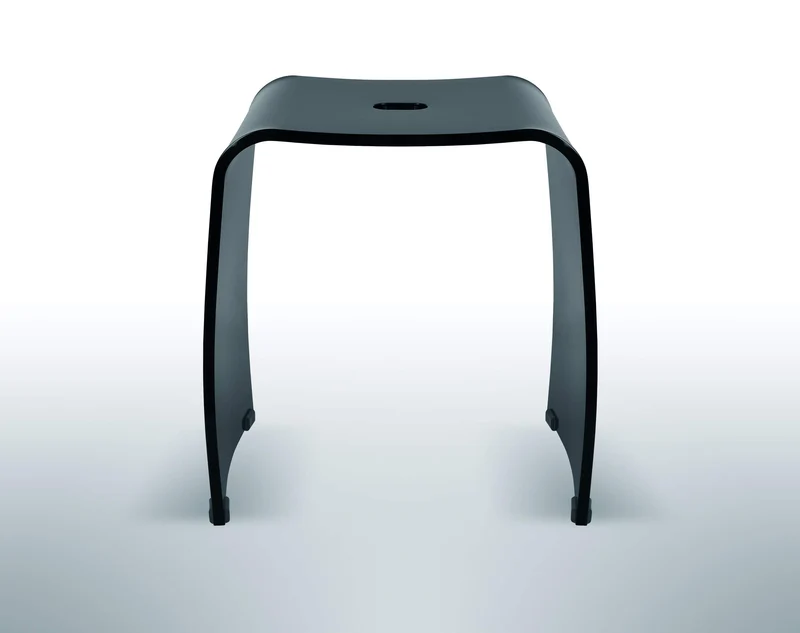 Libaro Tabouret de Douche Mérano en Acrylique Noir – Siège de Bain antidérapant au Design Moderne – Capacité maximale 180 kg – Chaise de Douche, Banc de Salle de Bain, siège de Bain