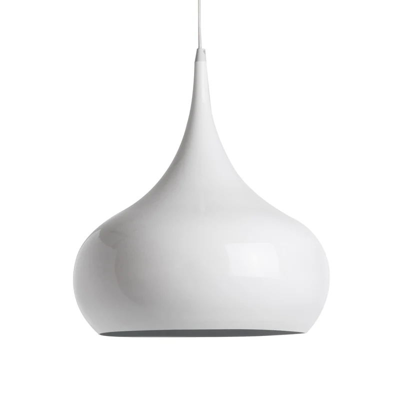 Luminaire Louxor, suspension métal, 60 W, blanc, ø 42 x H 44,5 cm