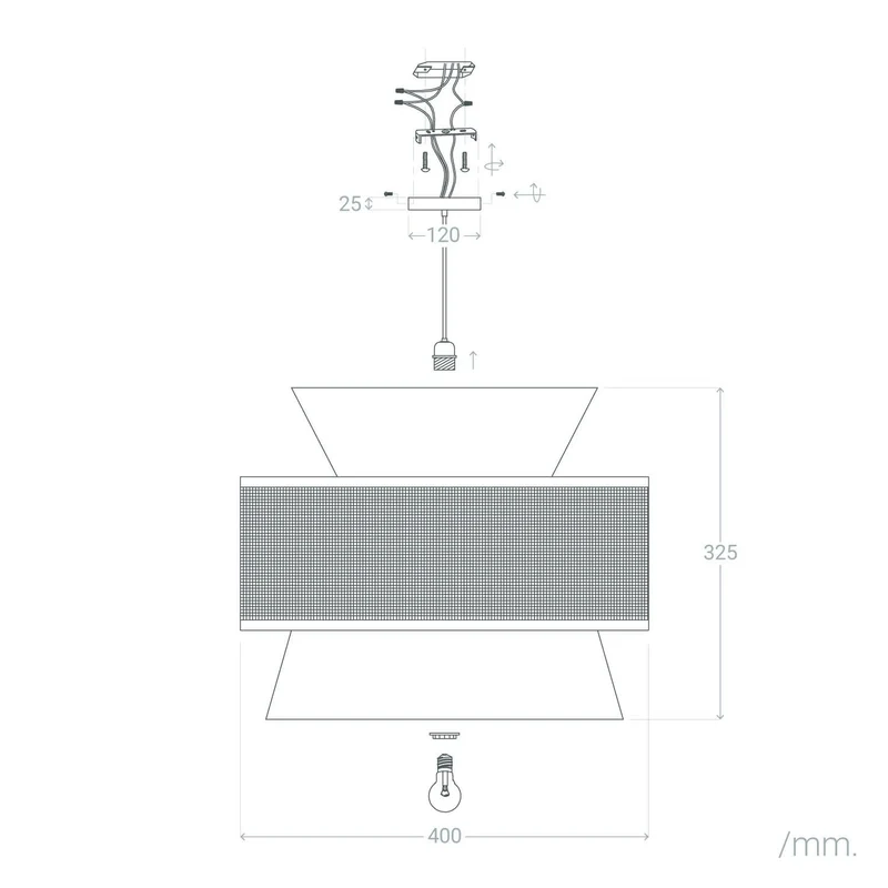 LEDKIA LIGHTING - Suspension Tissu Chulu | Design Élégant et Classique | Compatible Ampoule LED E27 | Utilisation Intérieure IP20 | 1700 mm x 400 mm, Vert, Textile