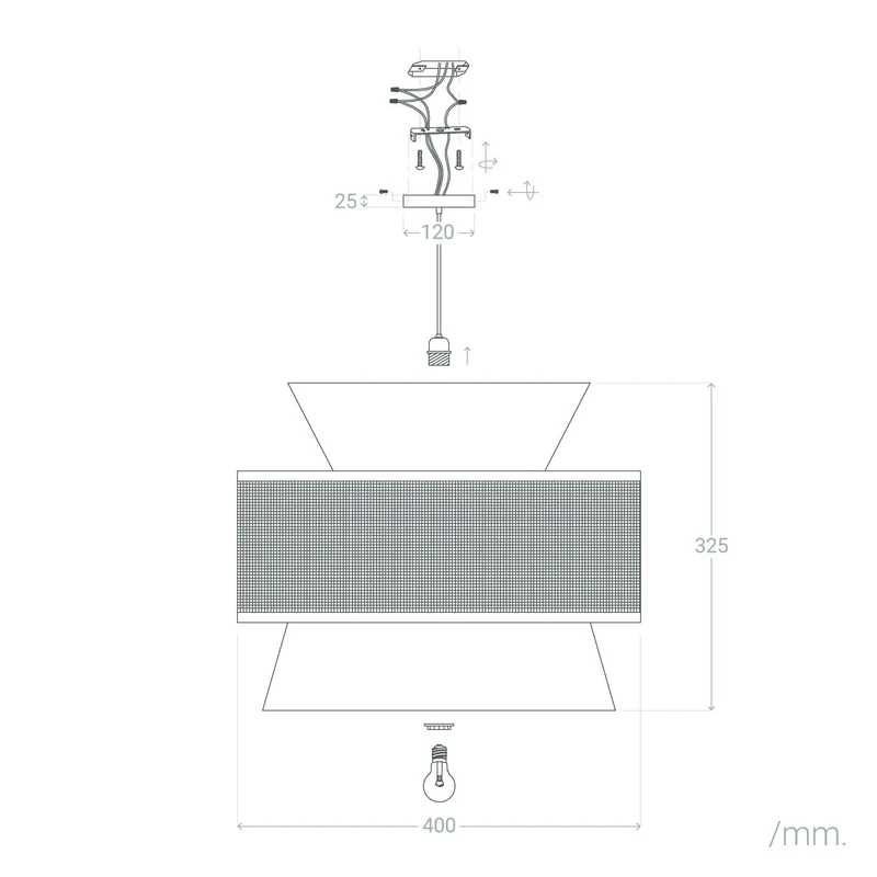 LEDKIA LIGHTING - Suspension Tissu Chulu | Design Élégant et Classique | Compatible Ampoule LED E27 | Utilisation Intérieure IP20 | 1700 mm x 400 mm, Vert, Textile