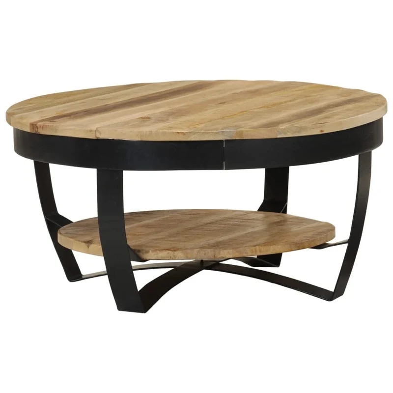 vidaXL Table Basse Table d'Appoint Canapé Salon Maison Bois Massif de Manguier
