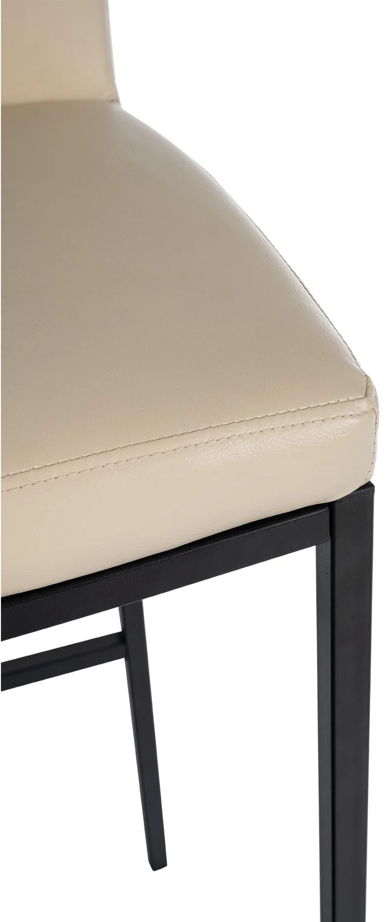 CLP Lot de 2 tabourets, chaises de Bar Freeport avec Dossier rembourré, Repose-Pieds en Similicuir et Tissu, Couleur:crème, Matériel:Similicuir