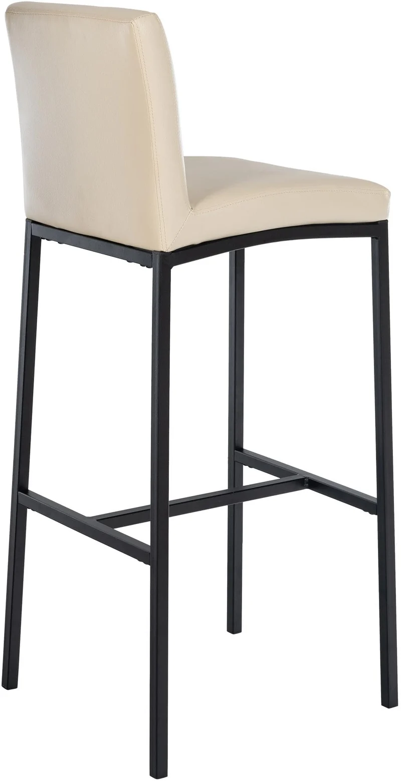 CLP Lot de 2 tabourets, chaises de Bar Freeport avec Dossier rembourré, Repose-Pieds en Similicuir et Tissu, Couleur:crème, Matériel:Similicuir