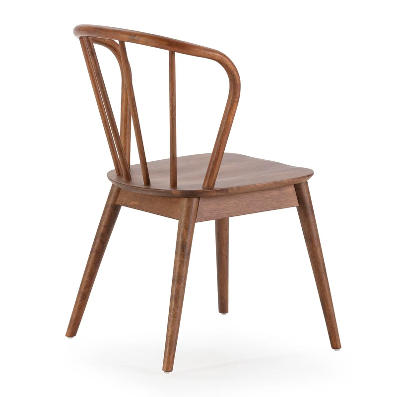 HOMN LIVING Pack 2 Chaises Brisa, Couleur Noyer, Bois Massif, 47 cm (Largeur) 59 cm (Profondeur) 83 cm (Hauteur)