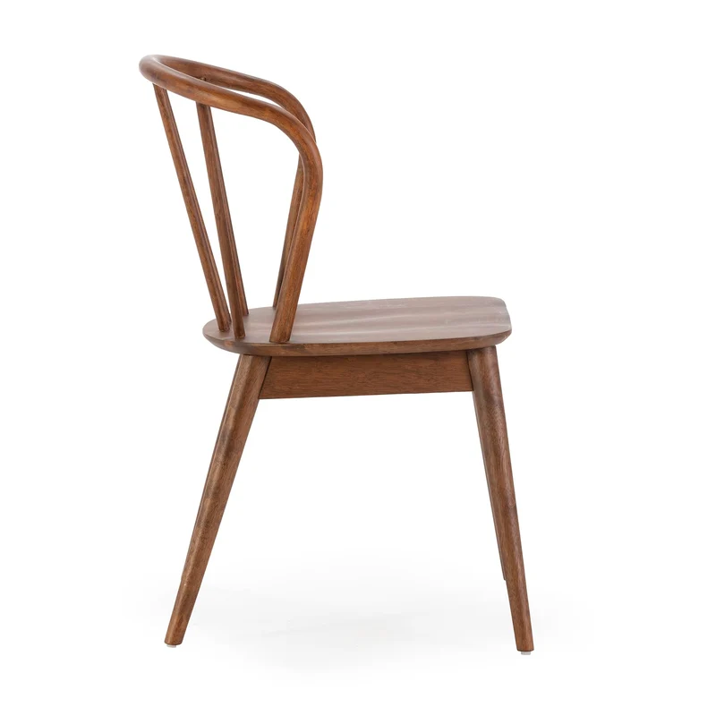 HOMN LIVING Pack 2 Chaises Brisa, Couleur Noyer, Bois Massif, 47 cm (Largeur) 59 cm (Profondeur) 83 cm (Hauteur)