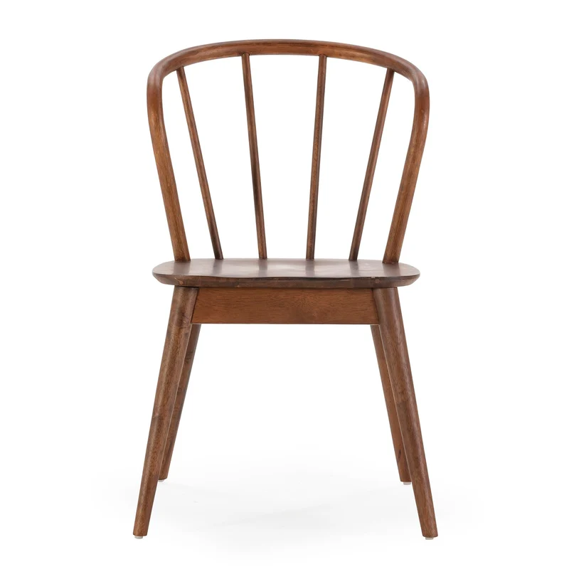 HOMN LIVING Pack 2 Chaises Brisa, Couleur Noyer, Bois Massif, 47 cm (Largeur) 59 cm (Profondeur) 83 cm (Hauteur)