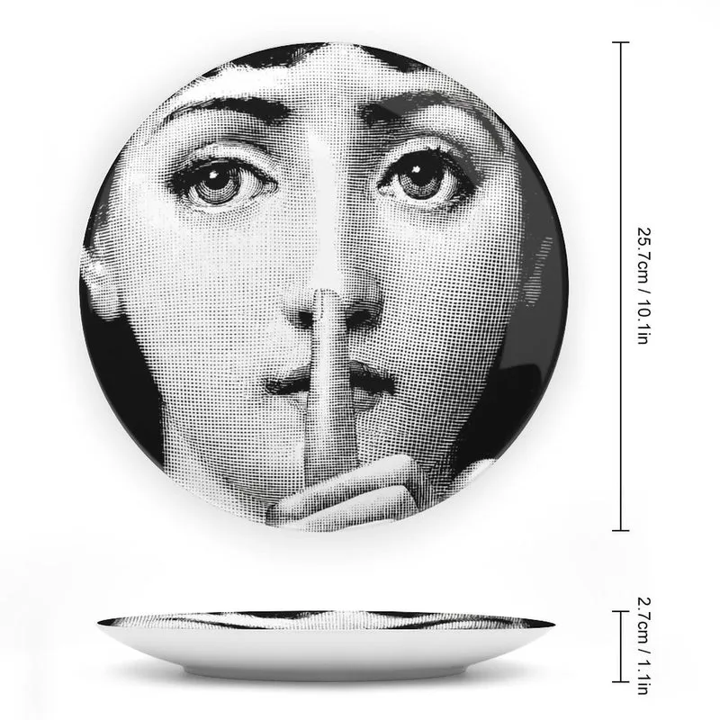 Assiette Lina Cavalieri, Assiette Décorative Murale, Décoration Murale Mysterious Face Plate, Y Compris Support Et Crochet À Ressort Spécial,style-23,10inch