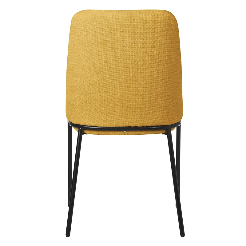 ML-Design Lot de 4 Chaises de Salle à Manger, Moutarde en Polyester avec Pieds Métalliques, Dossier Ergonomique, Assise Rembourrée, Sièges Confortables pour Cuisine et Salon, Design Moderne Élégant