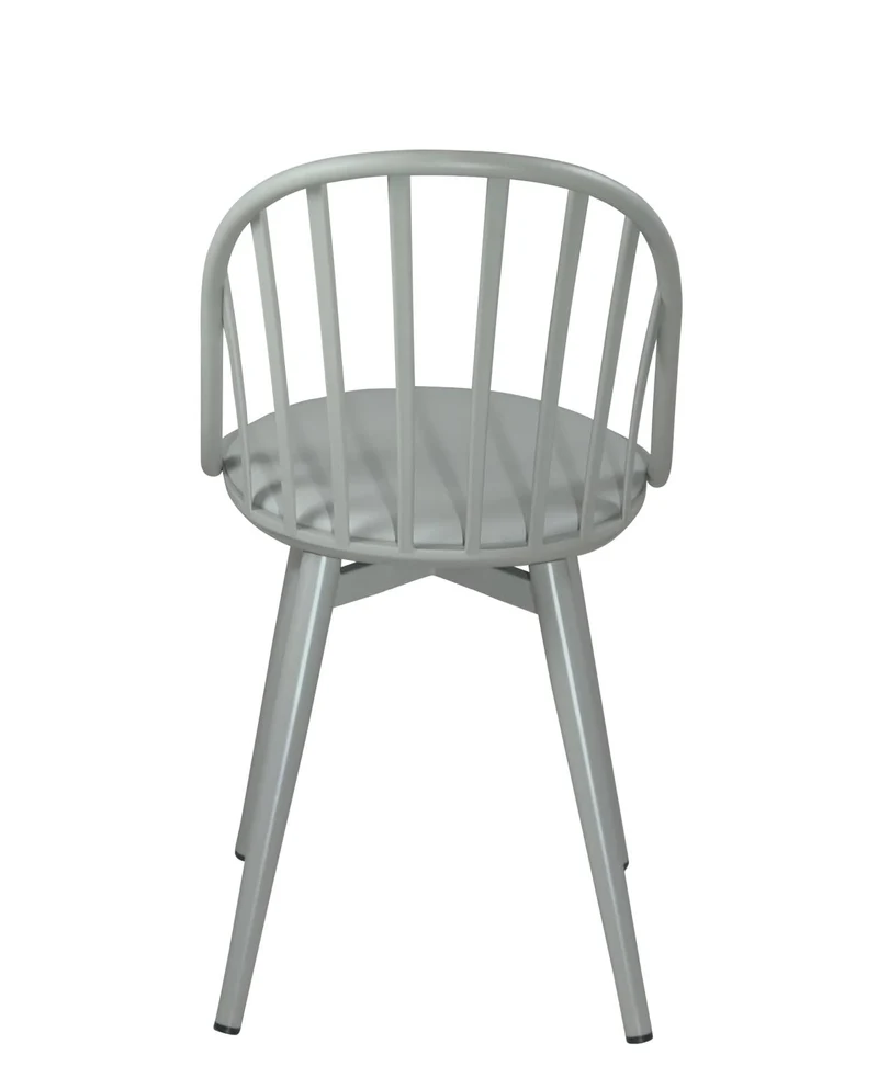 KAYELLES Lot de 2 chaises bistrot à barreaux Design Cuisine, Salle à Manger, Cussin Simili Cuir, Pieds en métal Bold (Gris)