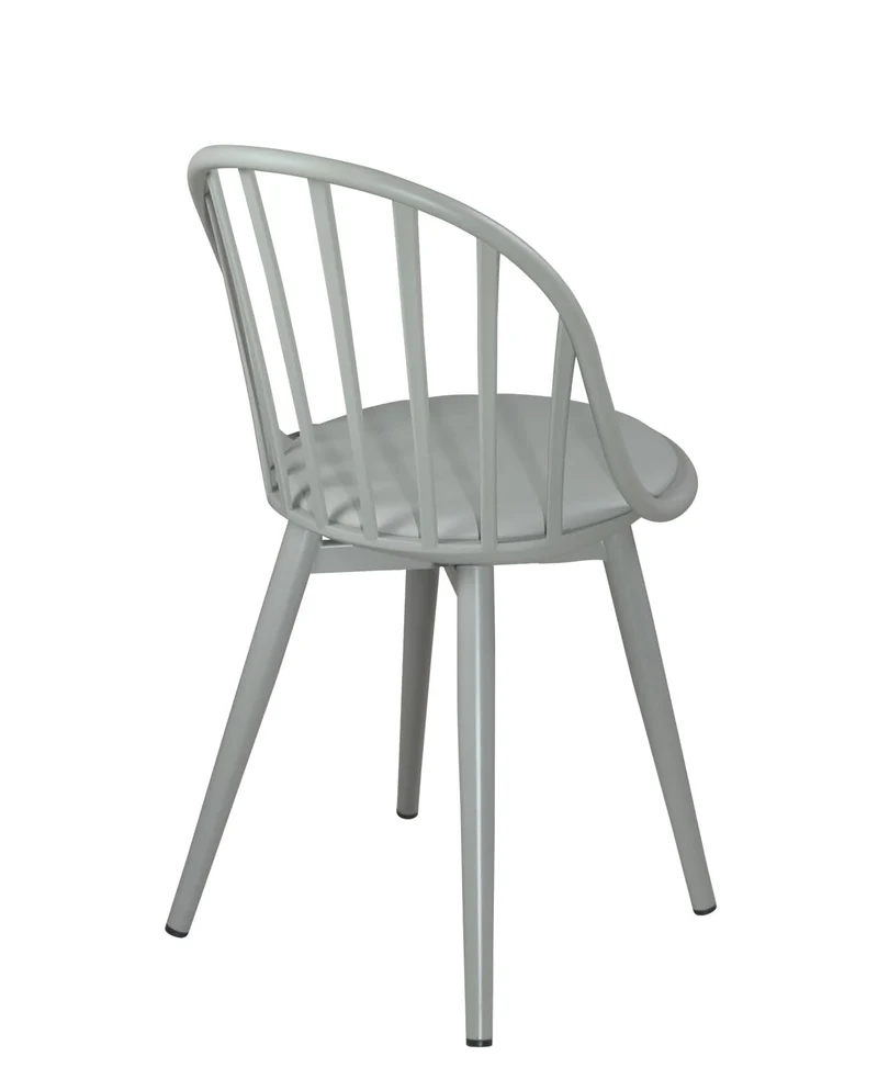 KAYELLES Lot de 2 chaises bistrot à barreaux Design Cuisine, Salle à Manger, Cussin Simili Cuir, Pieds en métal Bold (Gris)
