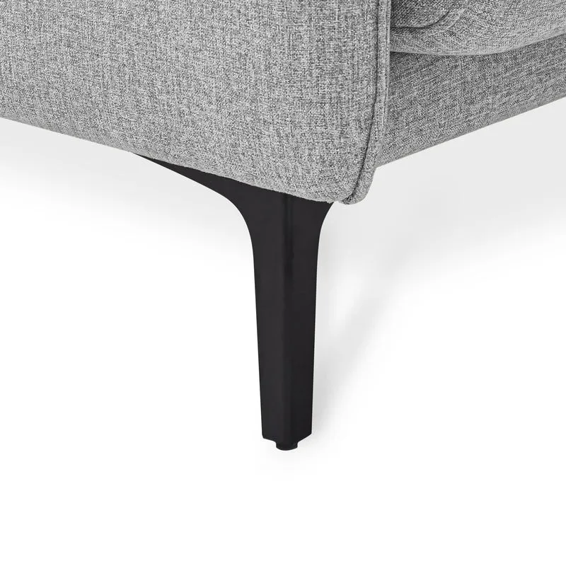 Sicaan Canapé 3 Places Industriel Sasha en Tissu Gris Clair – Canapé Droit Rectiligne Élégant et Robuste – Sofa Confortable Style Urbain Chic pour Salon, Appartement ou Loft – 203 x 85 x 86 cm