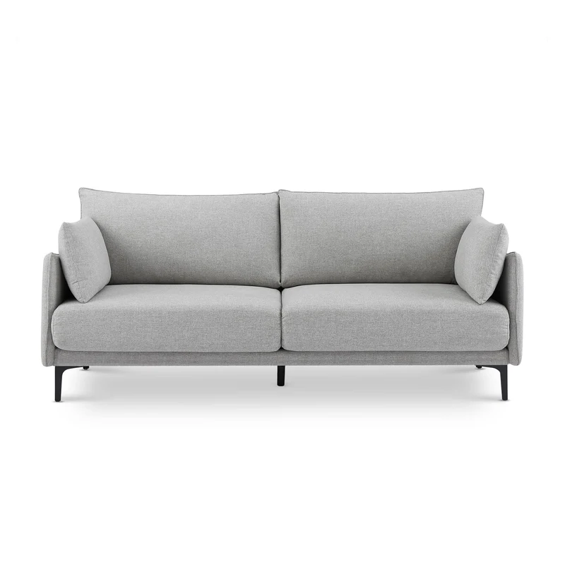 Sicaan Canapé 3 Places Industriel Sasha en Tissu Gris Clair – Canapé Droit Rectiligne Élégant et Robuste – Sofa Confortable Style Urbain Chic pour Salon, Appartement ou Loft – 203 x 85 x 86 cm