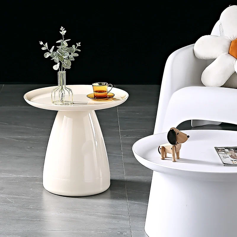 Table D'appoint Ronde en Plastique pour Canapé, Table Appoint Moderne pour Les Espaces Étroits Et Petits, pour Bureau, Salon, Chambre À Coucher, Table Basse (Color : Yellow)
