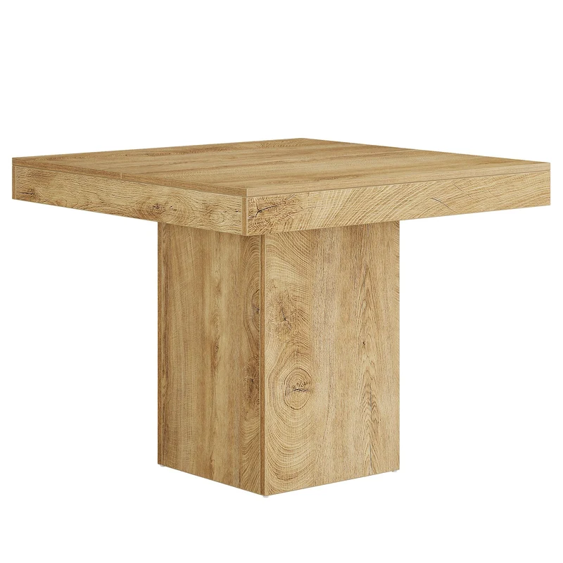 Tribesigns Table à Manger 100 cm, Table de Cuisine Carrée pour 4 Personnes pour Salle à Manger, Cuisine, Salon, Petits Espaces, avec Plateau et Pieds épais (Marron Clair)