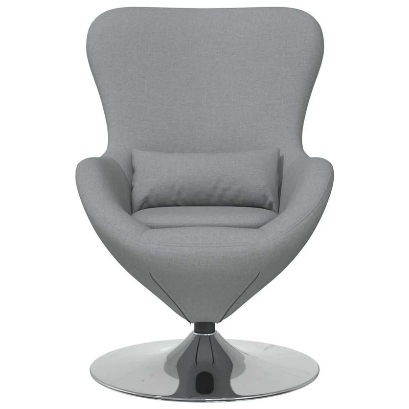 vidaXL Fauteuil œuf Gris Clair 63 x 73 x 90 cm Tissu, Salon, Chaise œuf pivotante Moderne, Meubles de Luxe pour Assise intérieure, Fauteuil élégant et Solution de Confort
