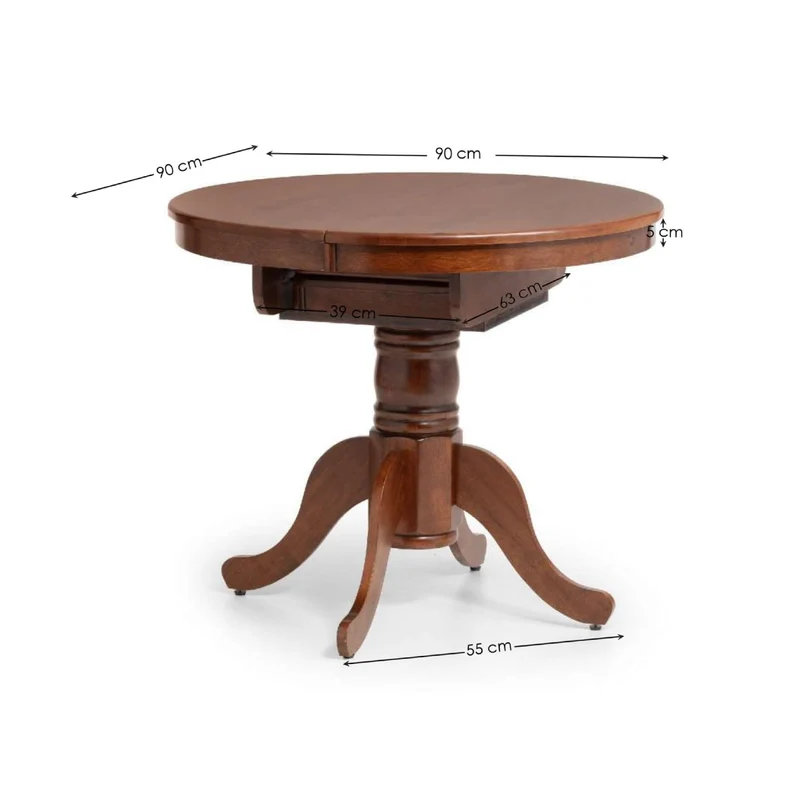 Julian Bowen Table à Manger Ronde à Ovale Extensible Canterbury, Acajou, Brown