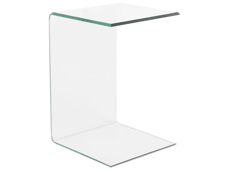 Beliani Table d'Appoint de Chevet en Verre Transparent Design Ultra Moderne Tendance pour Salon ou Chambre Contemporaine
