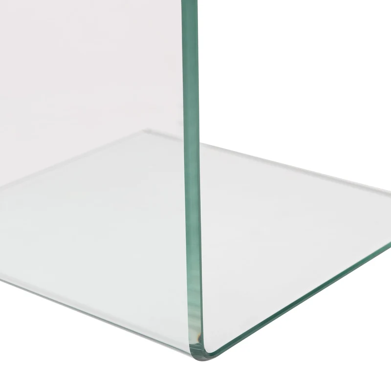 Beliani Table d'Appoint de Chevet en Verre Transparent Design Ultra Moderne Tendance pour Salon ou Chambre Contemporaine