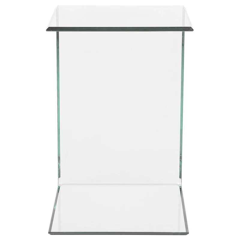Beliani Table d'Appoint de Chevet en Verre Transparent Design Ultra Moderne Tendance pour Salon ou Chambre Contemporaine
