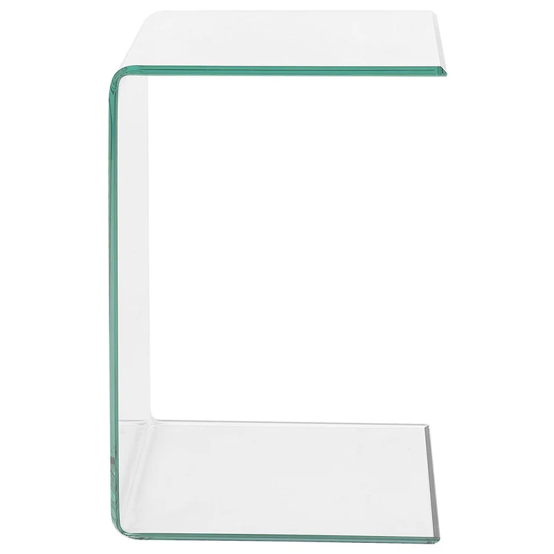 Beliani Table d'Appoint de Chevet en Verre Transparent Design Ultra Moderne Tendance pour Salon ou Chambre Contemporaine